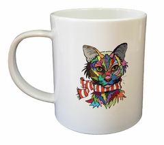 Taza Gato Con Bufanda Pop Art - comprar online