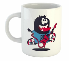 Taza Rock N Roll Dibujo Animado Tocando Guitar