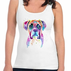 Musculosa Deportiva Perro Boxer Art Watercolor