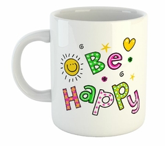 Taza Be Happy Art Color Feliz