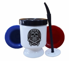 Mate Calavera Con Huevos Skull Bones Art