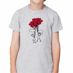 Remera Enamorados Volando Globos Corazones - tienda online