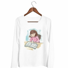 Remera Manga Larga Estudio Abecedario Niña Colegio