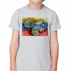 Remera Venezuela Mapa Bandera Dibujo Cultura - TiendaCubik