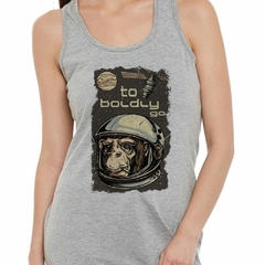 Musculosa Deportiva Monkey Smoking Cigarrete To Boldly Go