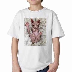 Remera Gato Sphynx Bebe Descansando - TiendaCubik