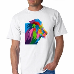 Remera Leon Popart Dibujo Colores - TiendaCubik
