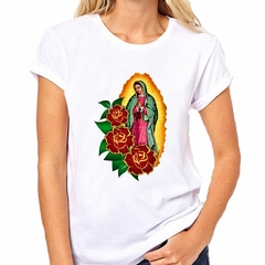 Remera Virgen De Guadalupe Rosas Religion