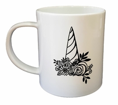 Taza Cuerno Unicornio Flores - comprar online