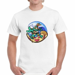 Remera Tortuga Michelangelo Pizza Ola Surf - TiendaCubik