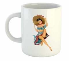 Taza Pin Up Girl Mujer Sombrero