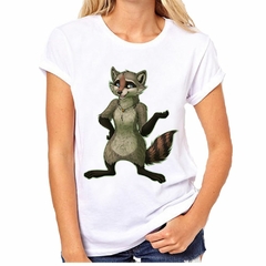 Imagen de Remera Procyon Mapache Raccoon Diseño Dibujo