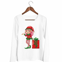 Remera Manga Larga Elfo Navidad Regalo Sorpresa M2