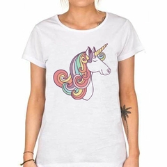 Remera Unicornio De Perfil Cara Feliz Colores - TiendaCubik