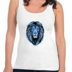 Musculosa Deportiva Leon Azul Cara Salvaje Animal - comprar online