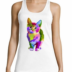 Musculosa Deportiva Gato Colorido Pop Art - comprar online