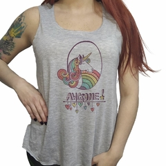 Musculosa Awesome Increible Unicorn Colores