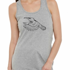 Musculosa Deportiva Colibri Volando Dibujo Lapiz