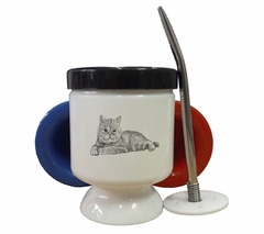 Mate Gato Con Bufanda Pop Art