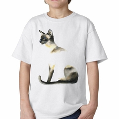 Remera Gato Siames Sentado Art Painting - comprar online