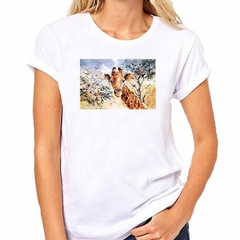 Remera Jirafa Pintura Watercolor Art