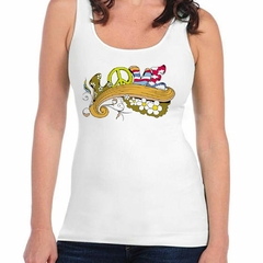 Musculosa Deportiva Love Peace Amor Y Paz Dibujo Arte