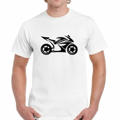 Remera Moto Velocidad Silueta Negra - TiendaCubik