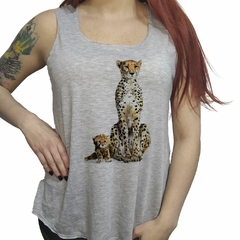 Musculosa Cheetah Madre E Hijo Dibujo Art