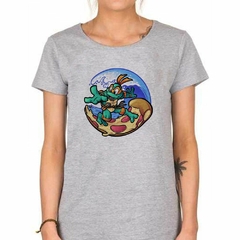 Remera Tortuga Michelangelo Pizza Ola Surf