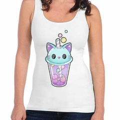 Musculosa Deportiva Gato Kawaii Cat Vaso Glass