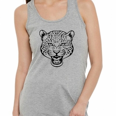 Musculosa Deportiva Leopardo Rugiendo Vector Art