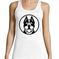 Musculosa Deportiva Pitbull Feliz Cara Vector - comprar online