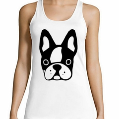 Musculosa Deportiva Cara De Perro Bulldog Vector