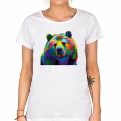 Remera Oso Ilutracion Multicolor Art en internet