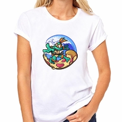 Imagen de Remera Tortuga Michelangelo Pizza Ola Surf