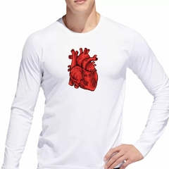 Remera Manga Larga Corazon Latido Organo Sangre Amor