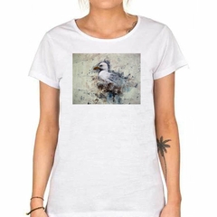 Remera Gaviota Dibujo Pintura Colores Watercolor