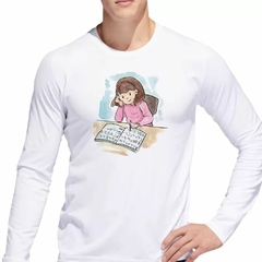 Remera Manga Larga Estudio Abecedario Niña Colegio