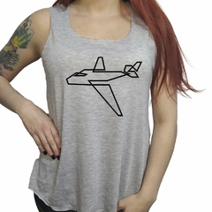 Musculosa Avion Negro Vector Imagen Uno