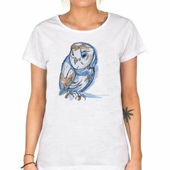 Remera Buho Pintado En Acuarela - comprar online