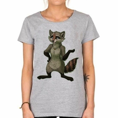 Remera Procyon Mapache Raccoon Diseño Dibujo