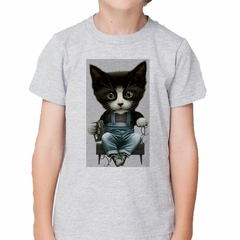 Imagen de Remera Gato Sentado Music Art Caricatura