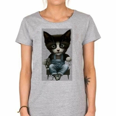 Remera Gato Sentado Music Art Caricatura - comprar online