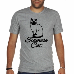 Remera Gato Siames Silueta Vector