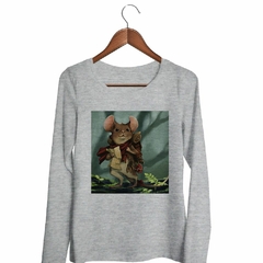 Remera Manga Larga Raton Mapa Camino Viajando Bosque - TiendaCubik