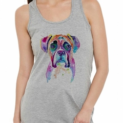 Musculosa Deportiva Perro Boxer Art Watercolor - comprar online