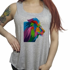 Musculosa Leon Popart Dibujo Colores