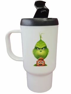 Jarro Termico Grinch Perro Dibujito Navidad Verde