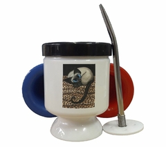 Mate Gato Siames Animado Dibujo - comprar online