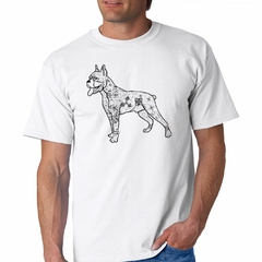 Remera Perro Boxer Dibujo Lineas M2 en internet